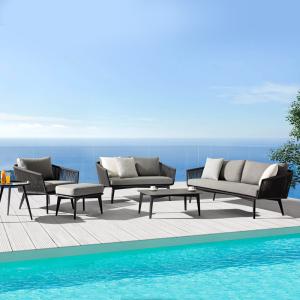 Wholesale Outdoor Furniture Sofa Set Woven Rope And Aluminum 1+2+3 Seats Garden Sofa from china suppliers