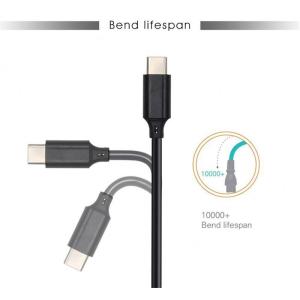 USB A to Type C Fast Charging Cable 1m Black White