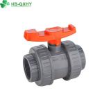 Straight Through Type Channel 21/2" Red/Blue Handle Ppvc True Union Ball Valve