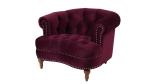 Elegant rosa tufted accent chair burgundy wing armrest chair with velvet fabric