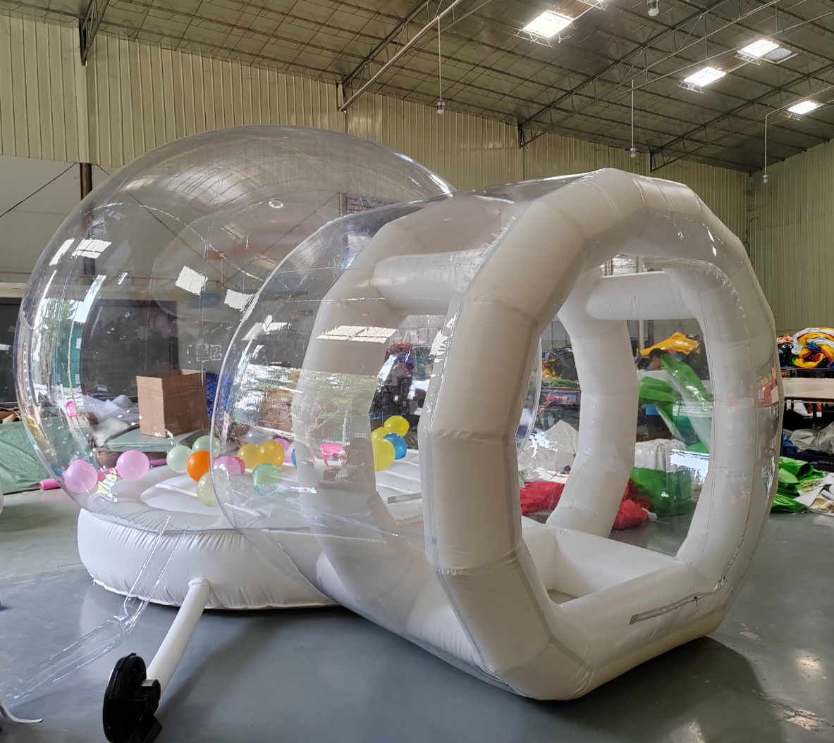 factory wholesale price bubble house with balloons Wedding Party bouncy double bubble house