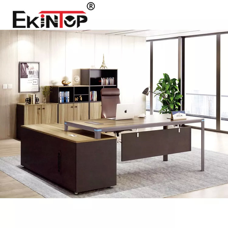 Executive Melamine Corner Desk , Modern Commercial Melamine Wood Table
