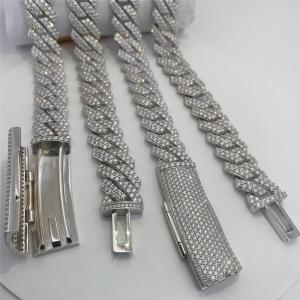 Wholesale 18mm Sterling Silver Men's Hip Hop Jewelry 24 Inch OEM Moissanite Hip Hop Jewelry from china suppliers