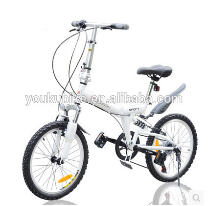 OEM White 20 Inch Carbon Fiber Folding Mountain Bike