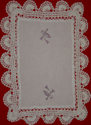 Rectangular coffee table linen table cloth table, Corcheted Lace Table linen, Tablecloth