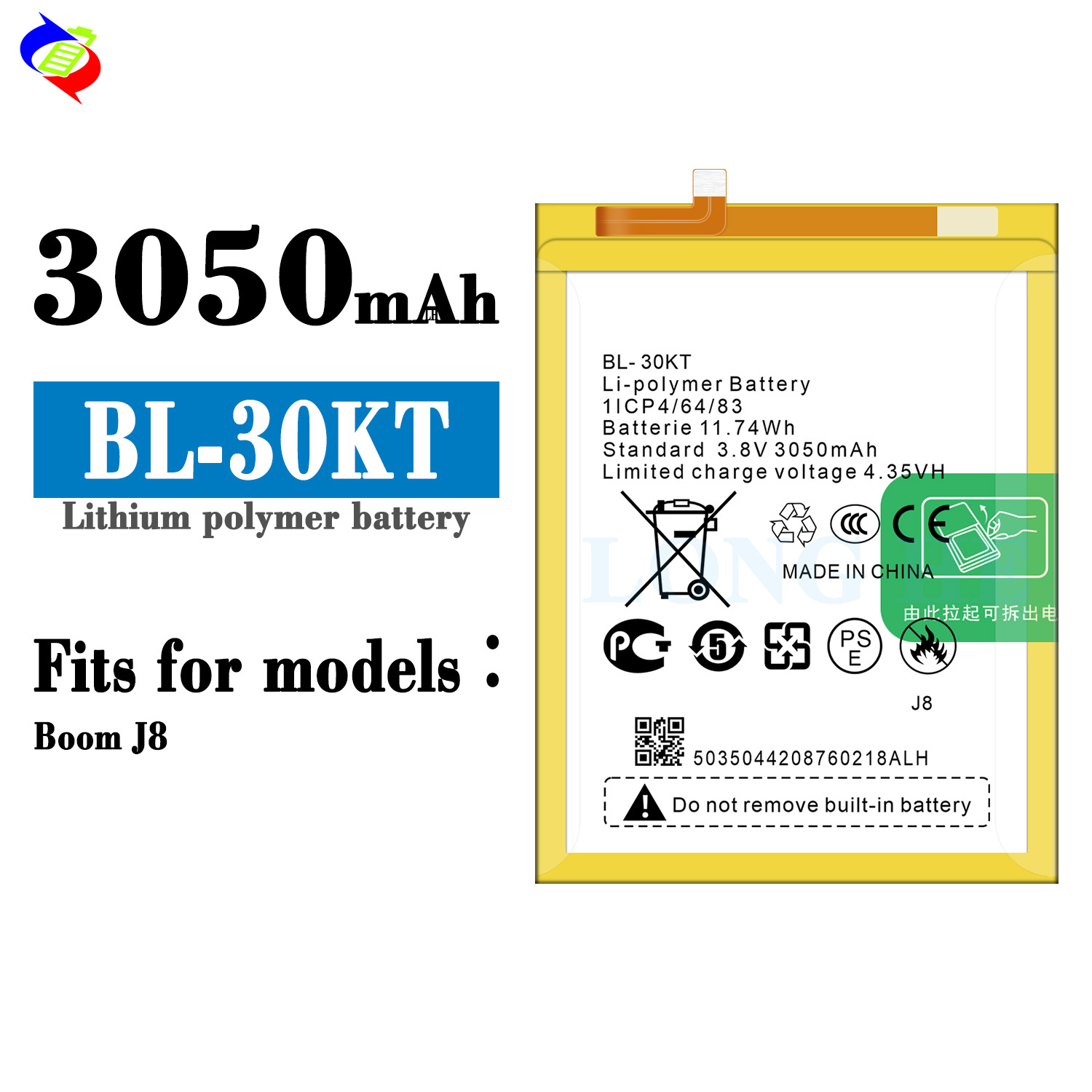 Stock BL-30KT 3050mAh Battery for Tecno J8 Mobile Phone RECHARGABLE and Long-lasting