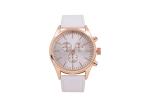 High End Mens Chronograph Watches Leather Band , White Chronograph Watch