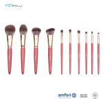 10pcs Synthetic Hair Wooden Handle Makeup Brushes