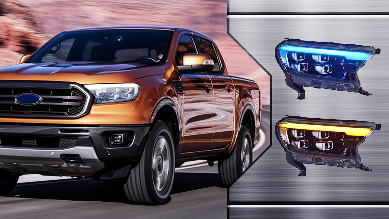 Ford Ranger T7 T8 Full Led Headlights 4 Len Projector ABS Material