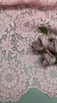 100% Cotton Embrroidered Fabric Hollow-up Floral For AW Season For Wedding Dress
