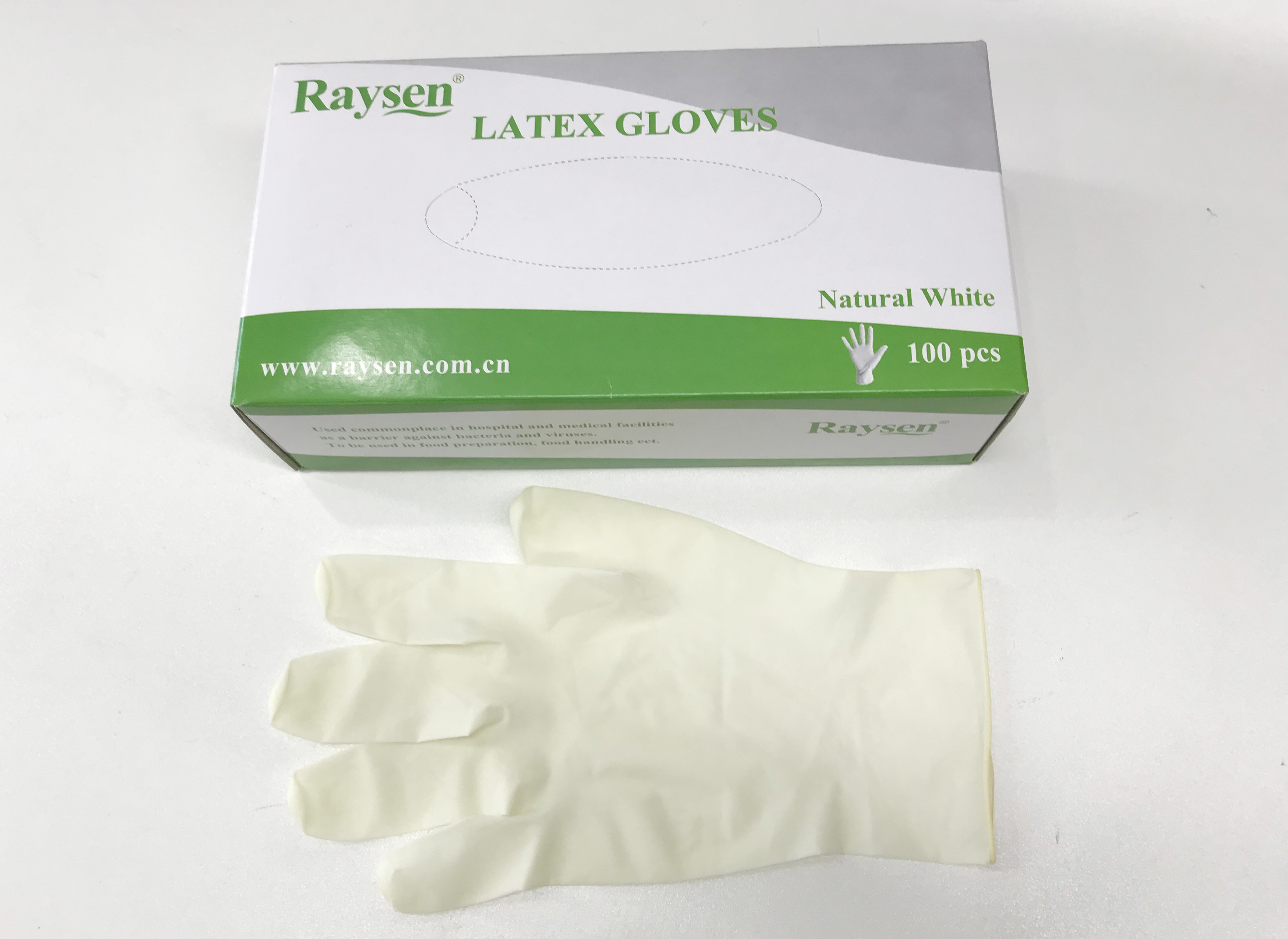 Disposable Non Sterile Latex Examination Gloves Natural White CE/ISO13485