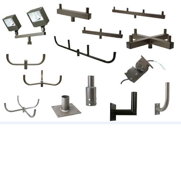 Outdoor Tenon Light Pole Bracket with Single-side Bracket Structure in Custom Color
