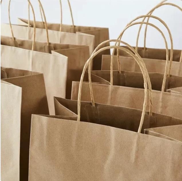 Assorted Color Middle-Size Kraft Paper Bags With Handle Gift Bag For Wedding Party Favor Decorations