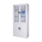 Office Two Door Metal File Cabinet Glass Electrostastic Powder Coating