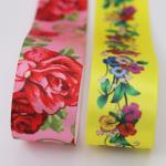 Satin Material Gold Printed Ribbon Single Face Type Customized Logo
