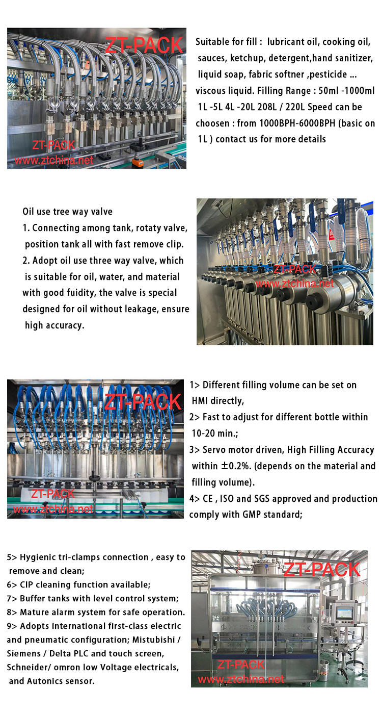 Automatic Nitrogen Type Cooking Olive Oil Palm Oil Bottle Filling Capping Machine 800ml