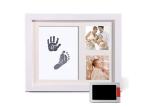 Wooden Customized Baby Hand And Footprint Picture Frame Ink Pad For Gift box