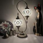 Retro Decor Turkish Lamp Colorful Cup Battery Powered Stained Glass mediterranea