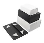 Black Book Shaped Rigid Cardboard Gift Paper Foldable Box Custom Print Paper