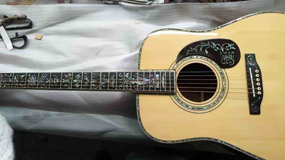 AAAA all solid KOA wood guitar customize D shape body fancy acoustic electric guitar