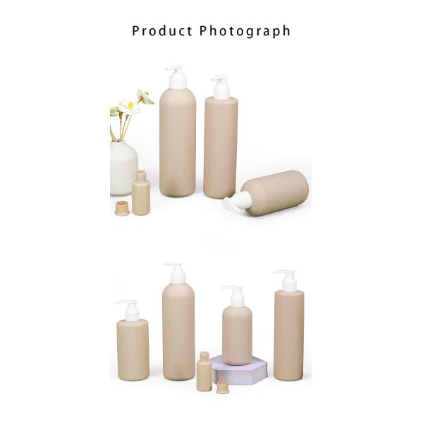 30ml-500ml Capacity Empty Cosmetic Shampoo Pump Packaging Wheat Straw Biodegradable Plastic Bottle
