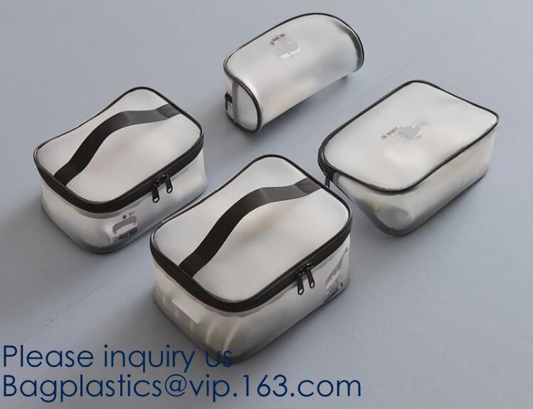 Small Clear PVC Waterproof Bag with Zipper Closure, Mini Portable Transparent Plastic Organizer Pouch for Cosmetic, Make