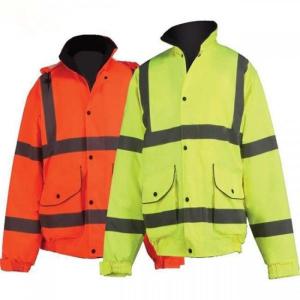 China Breathable High Visibility Reflective Jacket Fleece Lined Collar Qulited Lining on sale