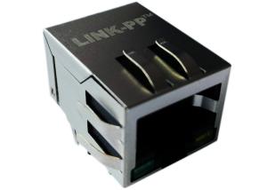 Wholesale Yellow-Orange LED Rj45 LPJ0011A114NL RJ45 Single Port , Ethernet 10/100mbps from china suppliers