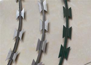 Wholesale Concertina Clipped Anti Explosion Razor Barbed Wire , Military Razor Wire from china suppliers