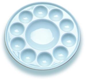 Wholesale 10 Wells Paint Mixing Palette Art Paint Set , Round Porcelain Watercolour Palette from china suppliers