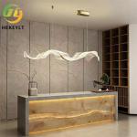 Integrated LED Restaurant Bar Led Silk Wave Decoration Fengshui Art Front Desk