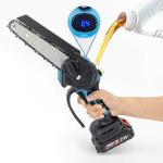 Electric Battery Chainsaw Woodworking Portable Wood Cutter Pruning Saw Mini 6