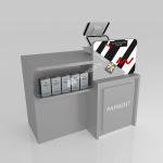 Retail Display Counter Grey Wooden Cash Register With Light Box For Retail Store