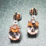 Oval Cut Green Spinel Jewelry Silver Engagement Earring for Women