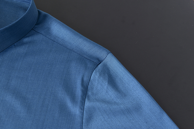 Anti-pilling Men's Long Sleeve Plain Shirts with Polyester Viscose Silk Acrylic Logo