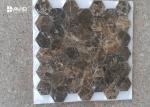 Seamless Dark Emperador Marble Mosaic Wall Tile For Decoration 42 Pcs Sheet