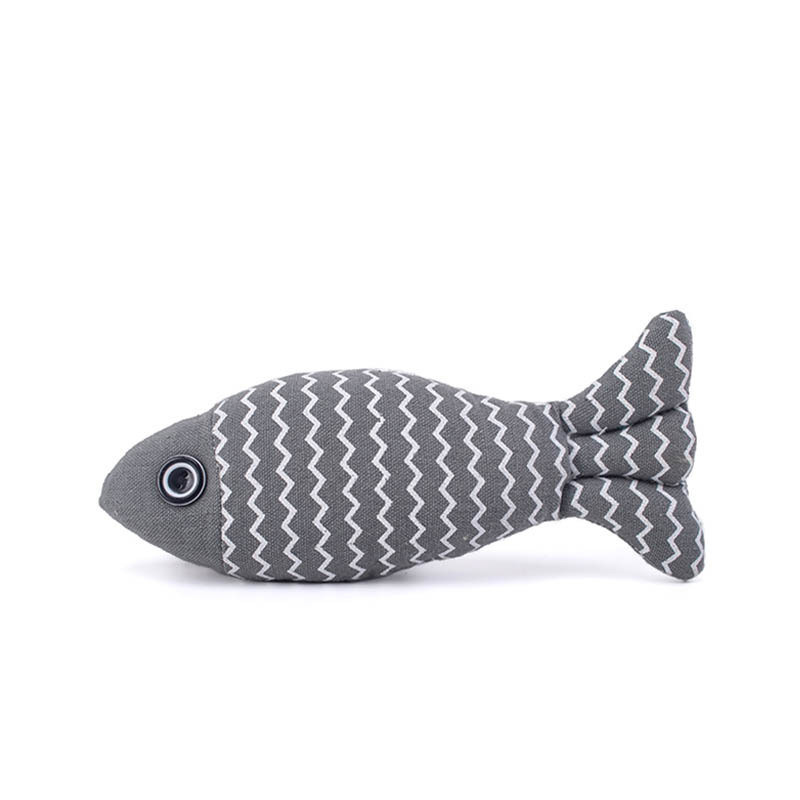 Premium Catnip-Infused Burlap Fish Plush Toy – Safe and Fun for Cats
