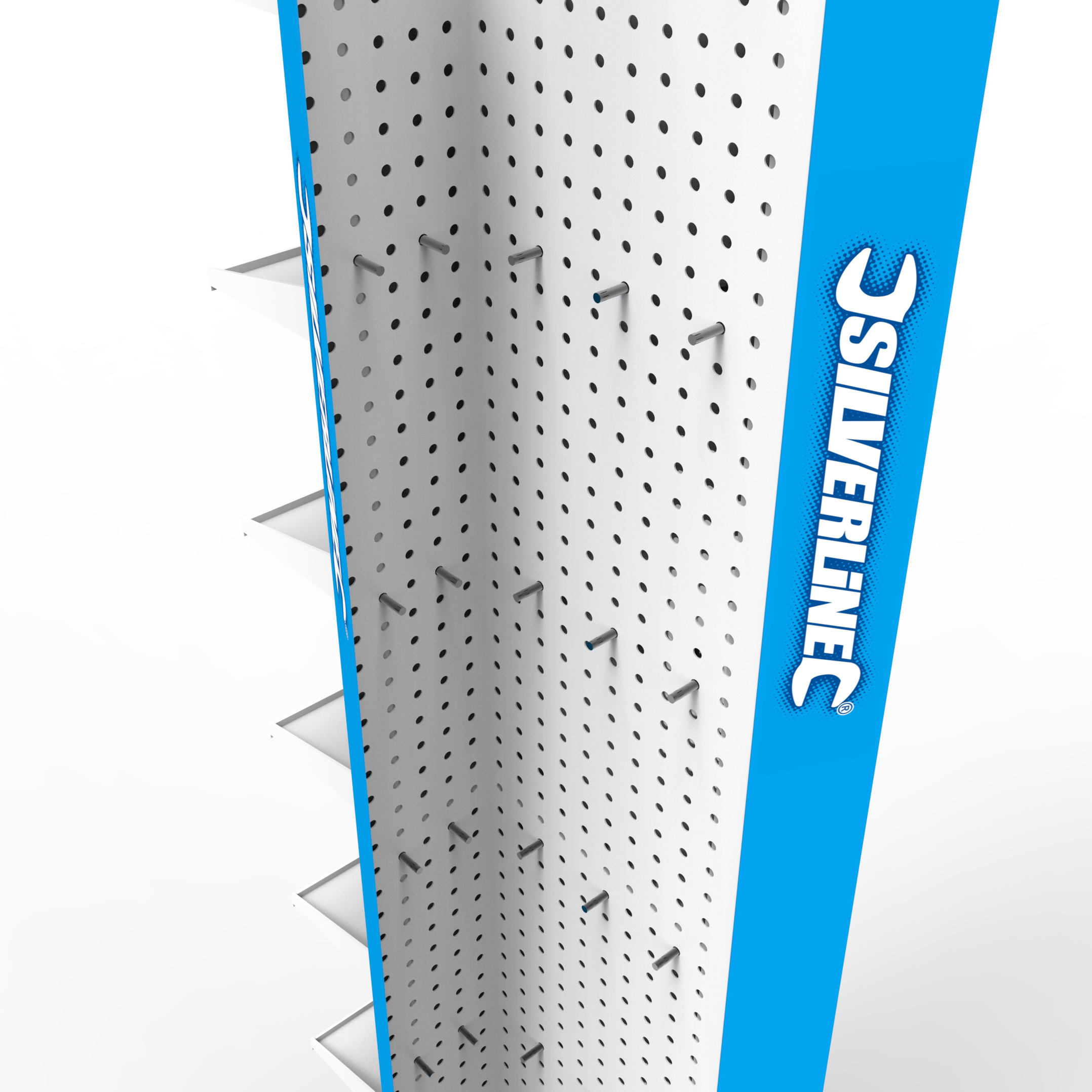 Casters Pegboard Rotating Display Stand Metal Pegboard Display Stand With Hooks