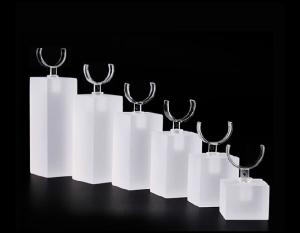 Wholesale 6 Clear Acrylic Multi Level Ring Display Stands Ring Holder H:25/35/45/55/65/75mm from china suppliers