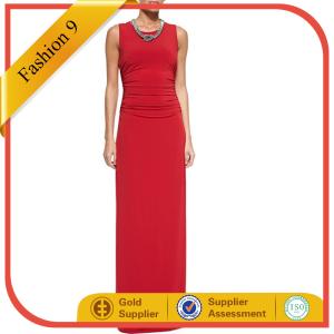 Wholesale Floor Length Sleeveless Beaded-Neck Jersey Gown Evening Dress from china suppliers