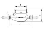 DN40 Turbine Hot Water Meter Multijet Water Meters With Totalizer / Flow Rate