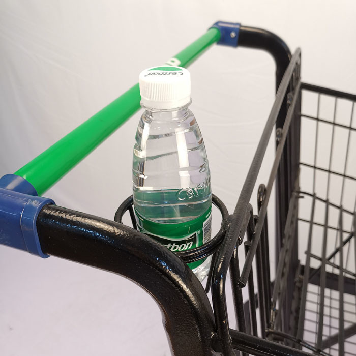 American Style Black Steel Shopping Cart Electrophoretic Metal Shopping Cart