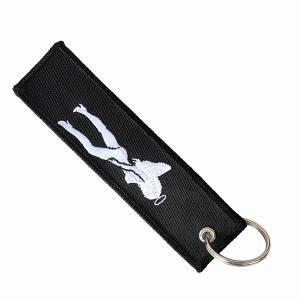 Wholesale White Woman Double Sided Embroidery Keychain Metal Keychain Motorcycle Keychain Accessories from china suppliers
