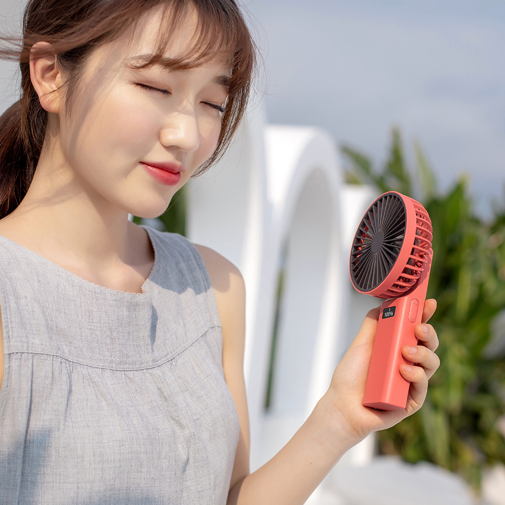 Portable LED Digtial Display 4000mAh Mini USB Handheld Fan