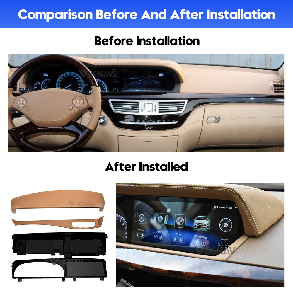 12.3 Inch android head unit Mercedes BENZ S Class W221 W216 car stereo with apple carplay