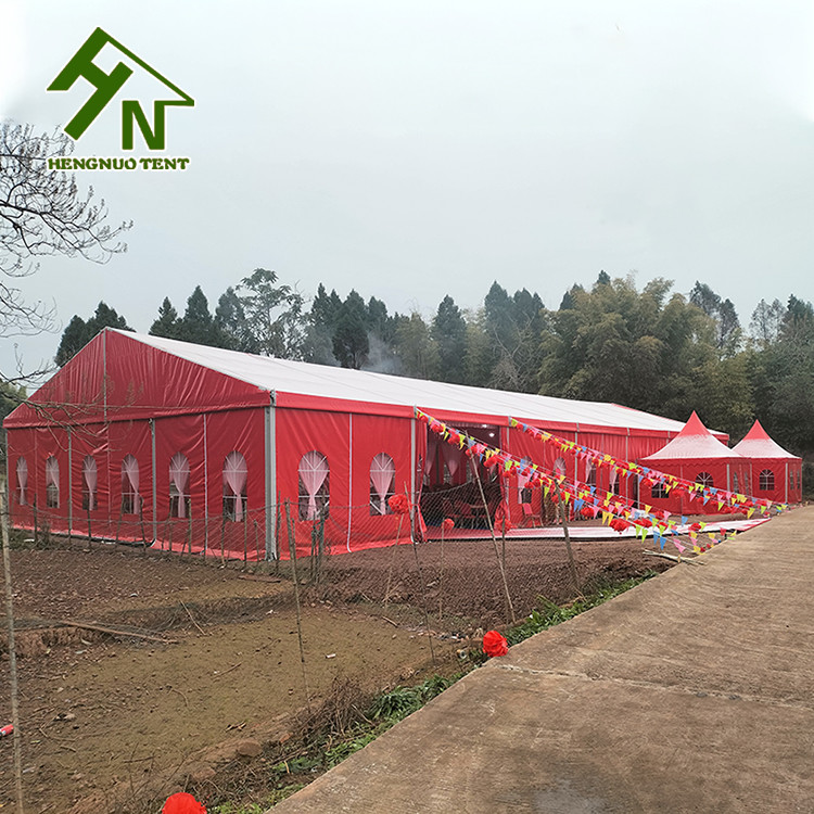 450 People Aluminium Frame Tent 15x30m Red Colorful Large Wedding Marquee