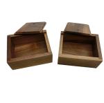 Vintage Wood Box with Slide Lid, Keepsake Storage Wooden Box