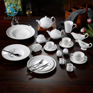 Wholesale EU FDA Plain White Porcelain Dinnerware Sets Stain Resistant Home Porcelain Dinnerware from china suppliers