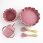 BPA Free Safety Silicone Dining Set , Silicone Bowl And Spoon Set OEM