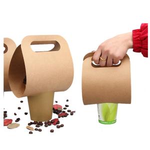 Wholesale Simple design low cost portable Kraft cup holder take out hot drink carrier bag from china suppliers